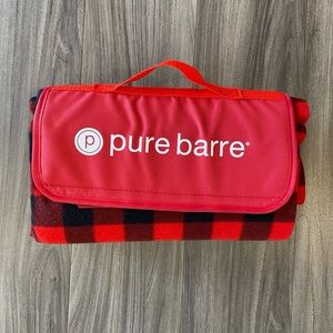 NWOT Pure Barre Red, Black, Checkered, Buffalo Plaid Print Picnic Blanket